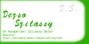 dezso szilassy business card