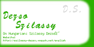 dezso szilassy business card